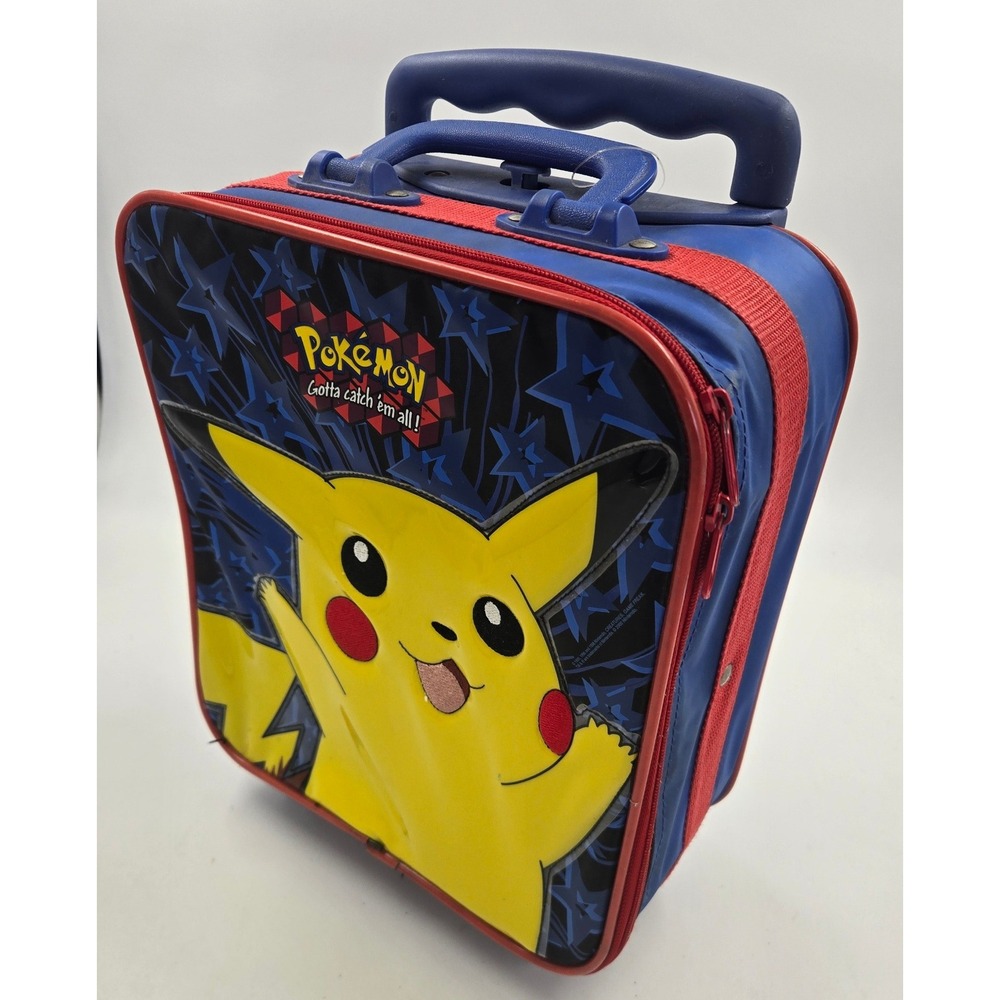 Vintage Pokemon Pikachu Rolling Suitcase 90s Small Carry On Luggage Kids